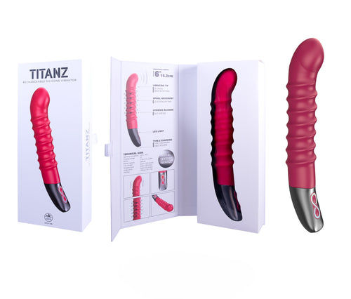 Excellent Power - TITANA - Rechargeable Silicone Stimulator 360度上下旋轉震動棒 紅色