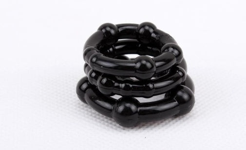 Chisa Beaded Cock Rings串珠陰莖環 - Black