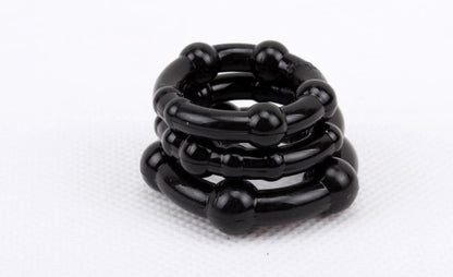 Chisa Beaded Cock Rings串珠陰莖環 - Black
