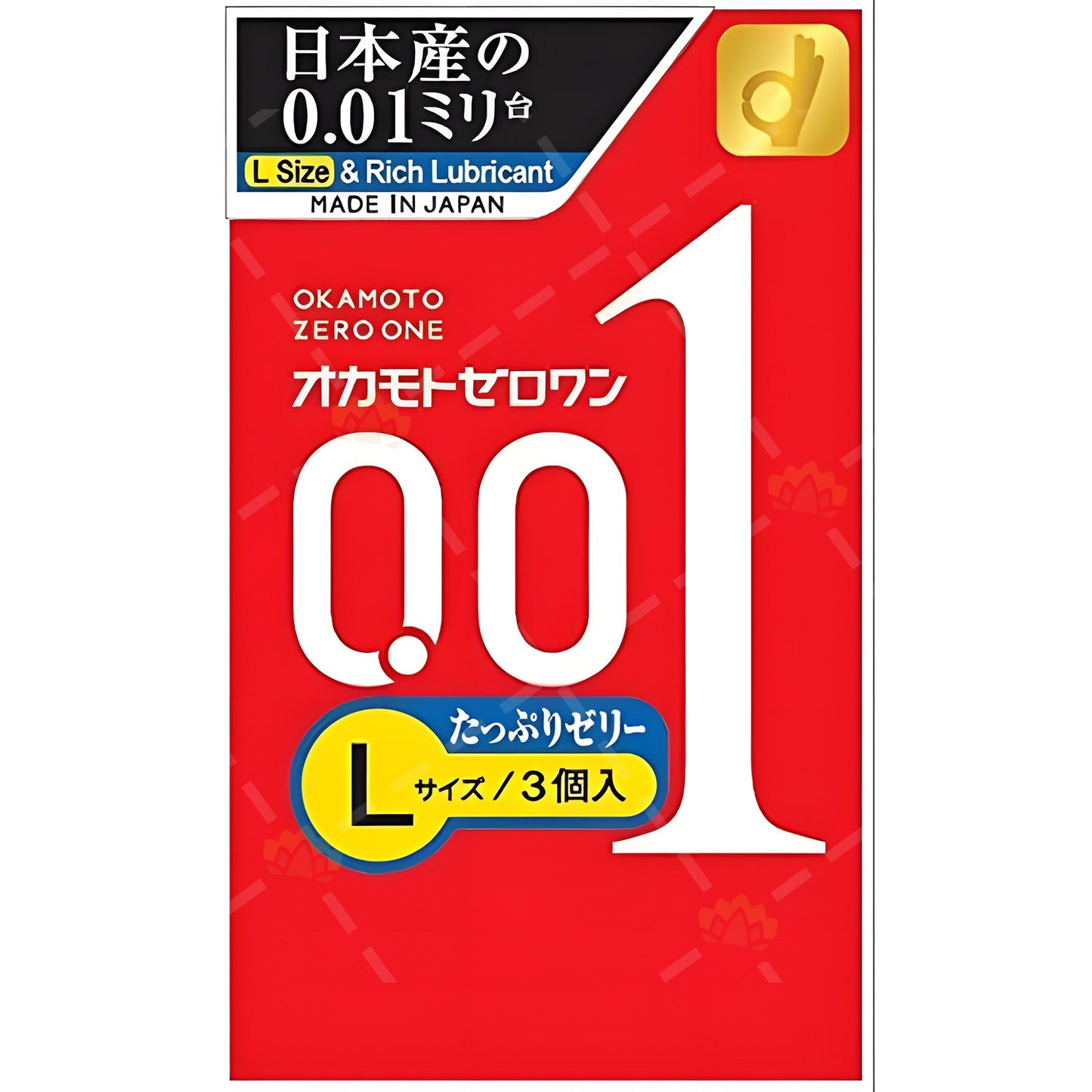 Okamoto 岡本 001 0.01mm L碼 增量潤滑劑 安全套 3片裝