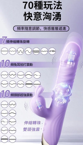 Erocome
Eridanus 波江座 Pro 雙震加溫轉珠伸縮兔仔震動棒 - 紫色