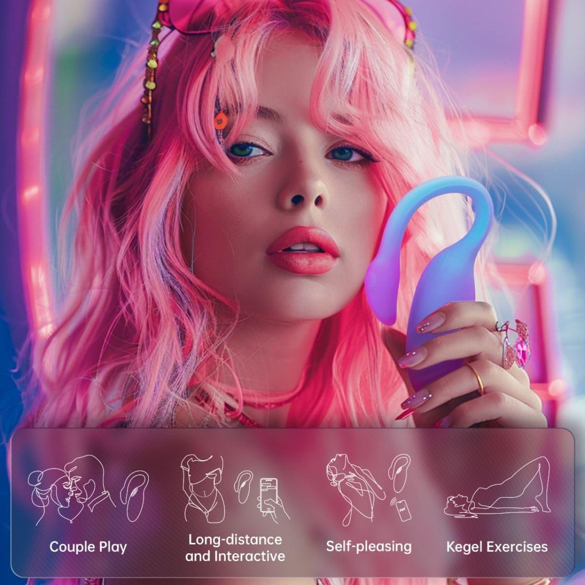 Magic Motion魅動FLAMMINGO 火烈鳥MAX 粉藍色 APP控制智能可穿戴振動器