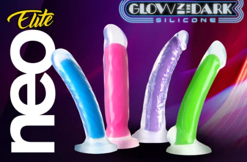 Blush Neo Elite Prysm Glow 夜光霓虹藍 7 吋假陽具