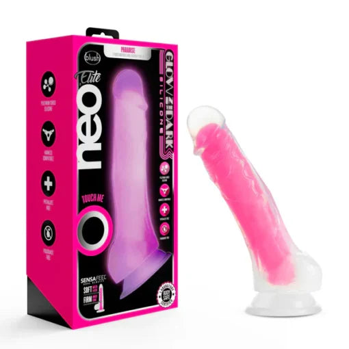 Blush Neo Elite Prysm Glow 夜光霓虹藍 7 吋假陽具