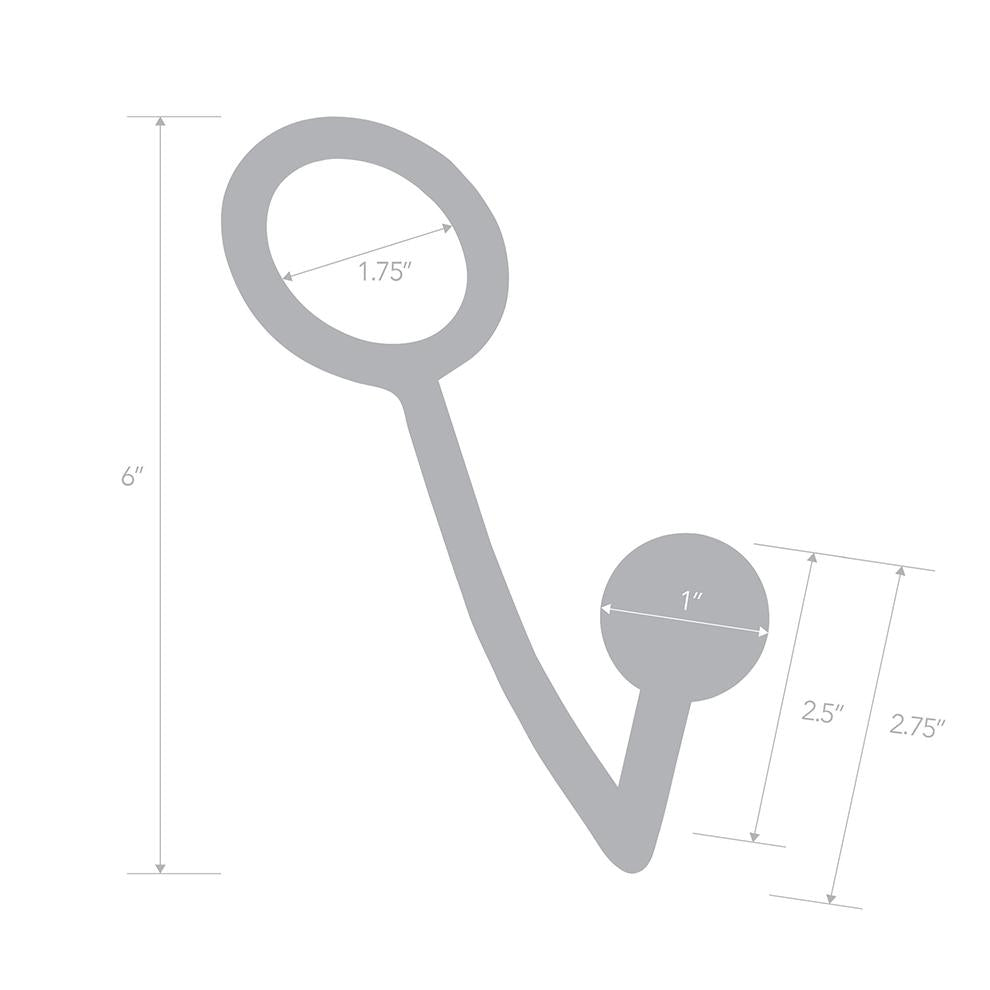 BLUE line(美國) Stainless Steel Anal Hook & Cock Ring 不銹鋼肛門鉤和陰莖環 (45mm)