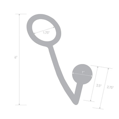 BLUE line(美國) Stainless Steel Anal Hook & Cock Ring 不銹鋼肛門鉤和陰莖環 (45mm)